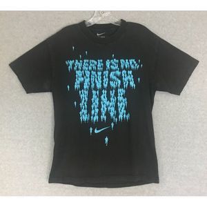 NIke "There is‎ No Finish Line" T-Shirt Mens Medium Black Short Sleeve Loose Fit
